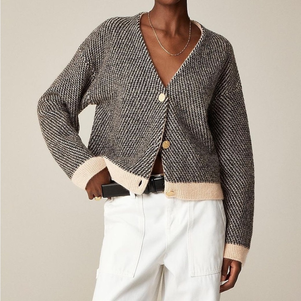 J. Crew Jacquard V neck lady jacket